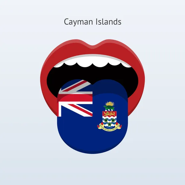 Língua das Ilhas Cayman. Língua humana abstrata . — Vetor de Stock
