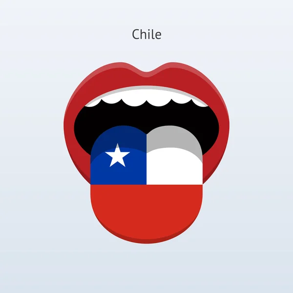 Lengua chilena. Lengua humana . — Vector de stock