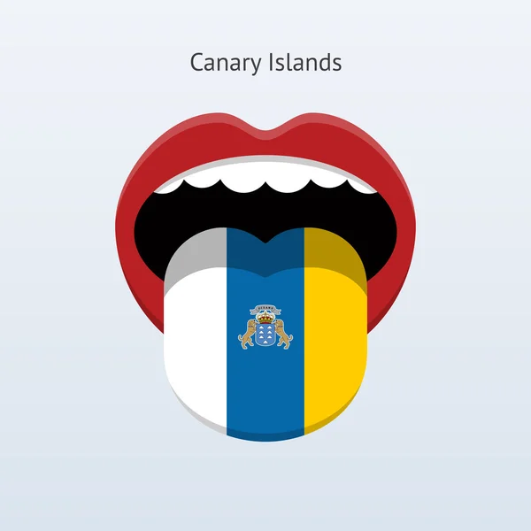 Kanarieöarna språk. abstrakta mänskliga tungan. — Stock vektor