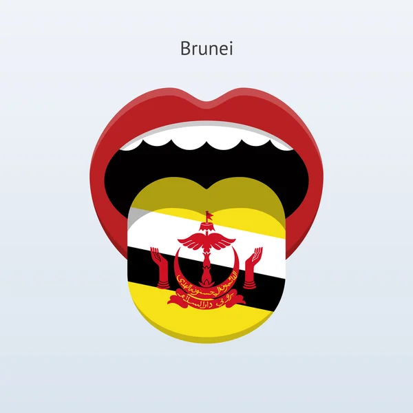 Lengua Brunei. Lengua humana abstracta . — Vector de stock