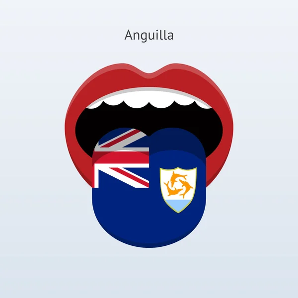 Anguilla language. Abstract human tongue. — Stock Vector