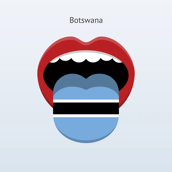 Langue du Botswana. Langue humaine abstraite . — Image vectorielle