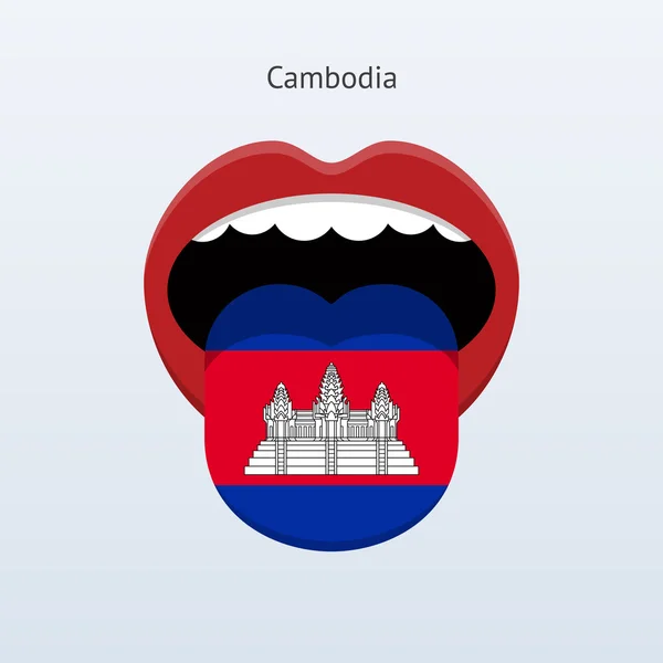 Cambodge langue. Langue humaine abstraite . — Image vectorielle