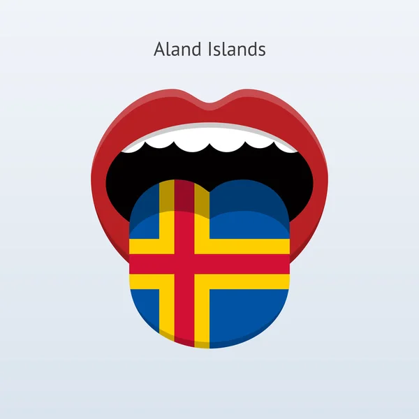 Língua das Ilhas Aland. Língua humana abstrata . — Vetor de Stock