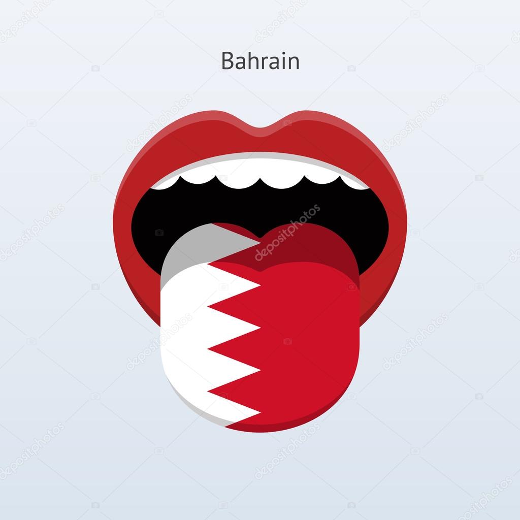 Bahrain language. Abstract human tongue.