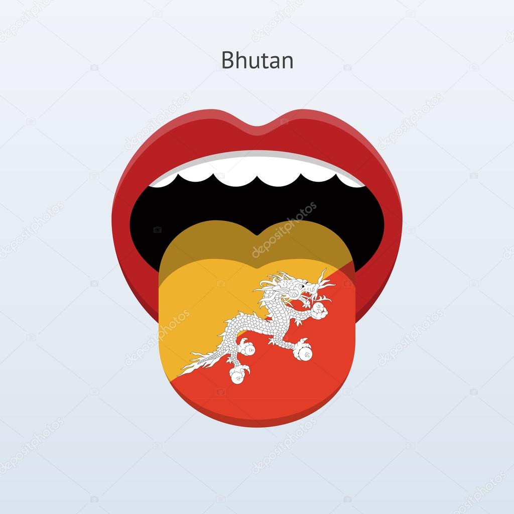 Bhutan language. Abstract human tongue.