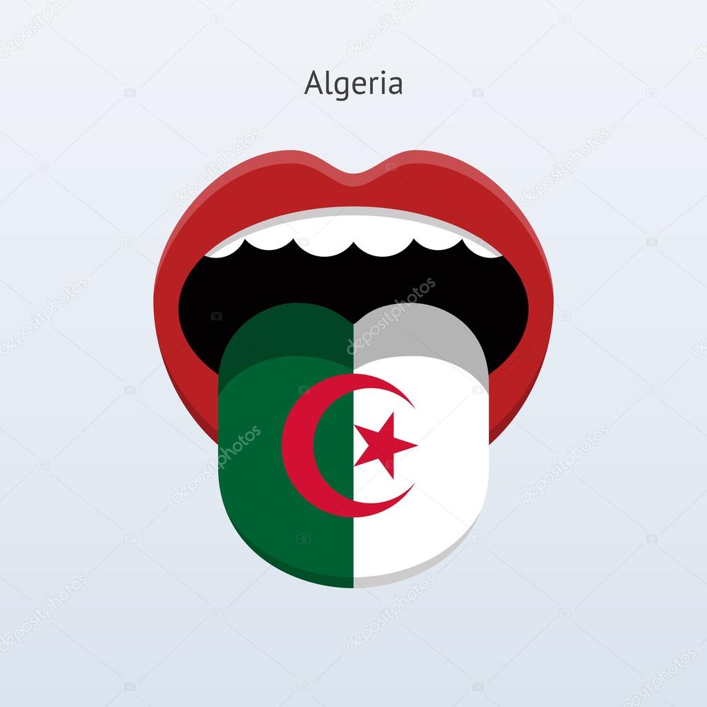 Algeria language. Abstract human tongue.