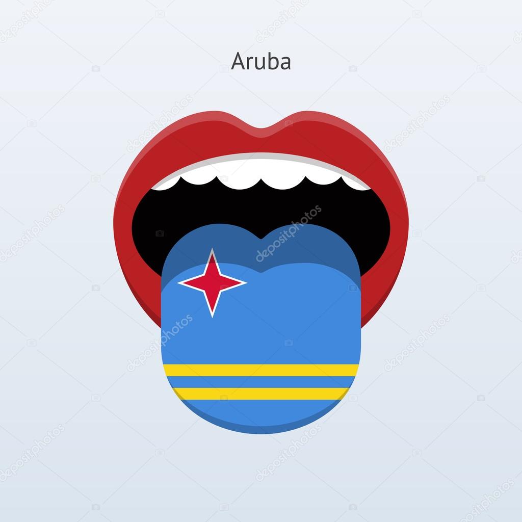 Aruba language. Abstract human tongue.