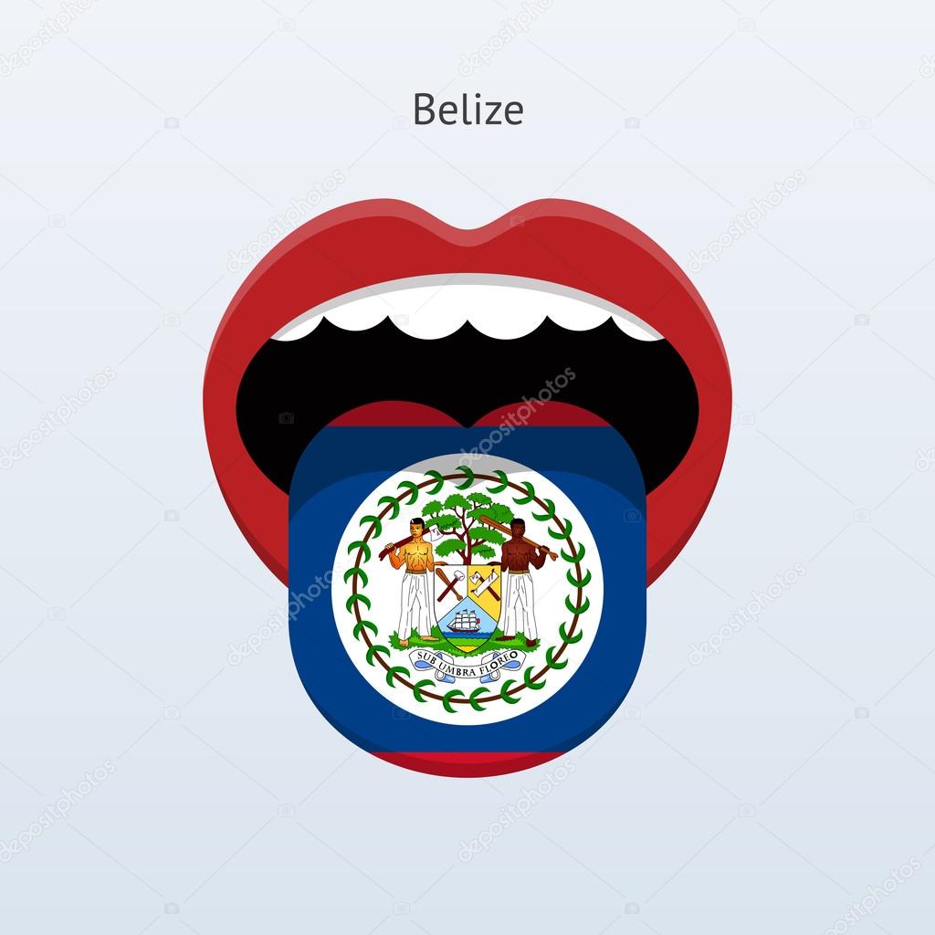 Belize language. Abstract human tongue.