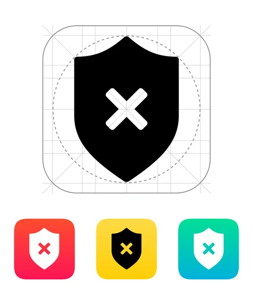Shield with cross mark icon. — Stock Vector