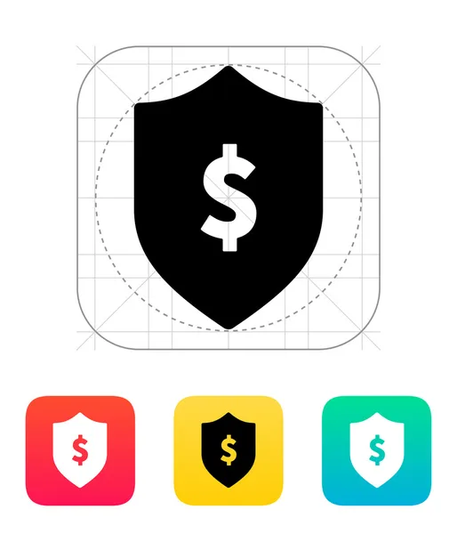 Financial security shield with dollar sign icon. — Stock Vector