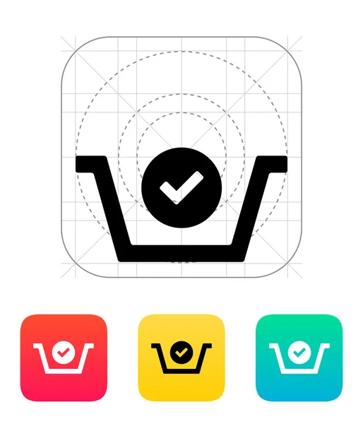购物篮检查图标. — 图库矢量图片