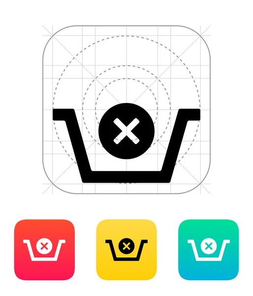 Shopping basket delete icon. — Stock Vector