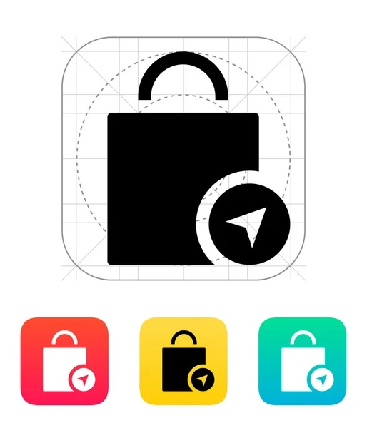 Shopping bag location icon. — Stock Vector