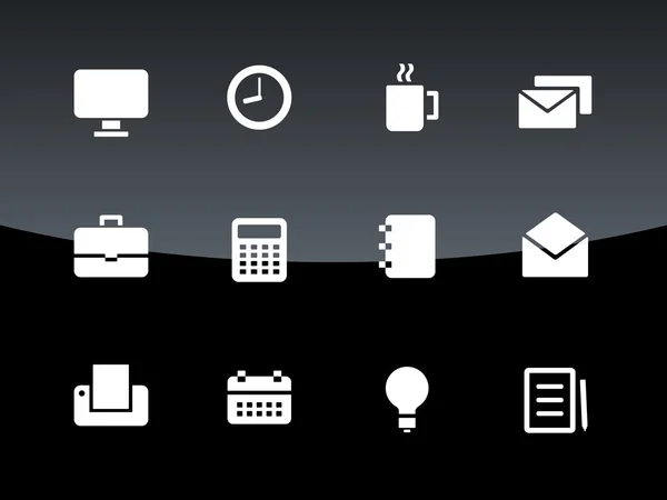 Business ikoner på svart bakgrund. — Stock vektor