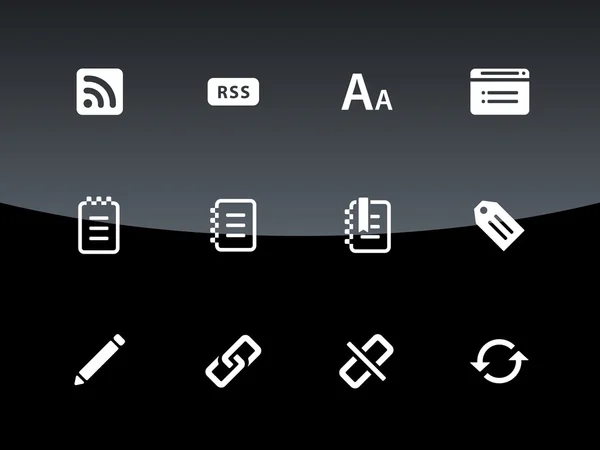 Blogger iconos sobre fondo negro — Vector de stock