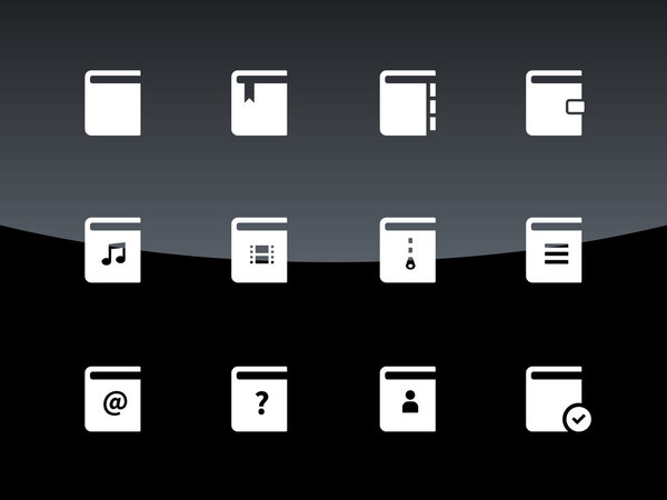 Книжные иконки на черном фоне
.