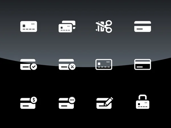 黒の背景にクレジット カードのアイコン. — ストックベクタ