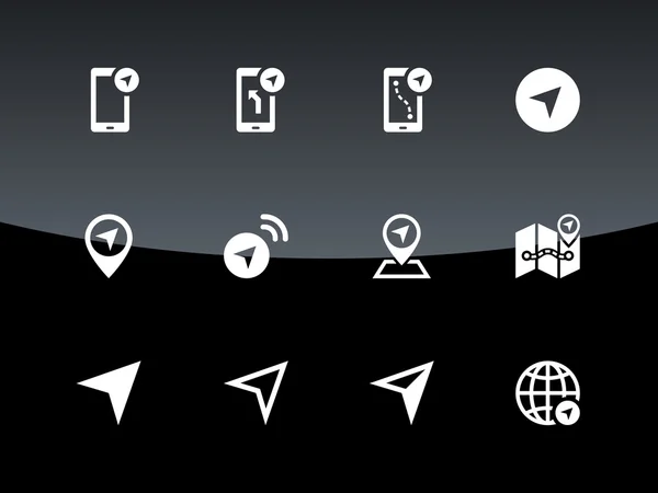Navigator icons on black background. — Stock Vector