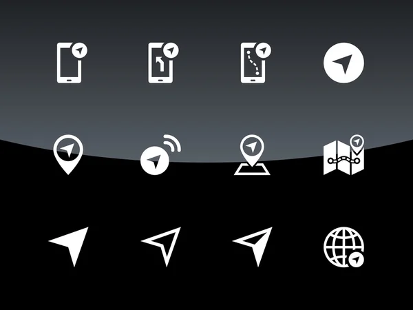 Navigator ikoner på svart bakgrund. — Stock vektor