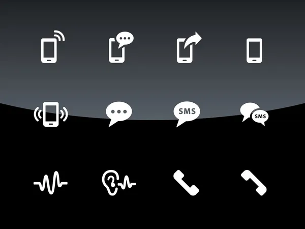 Иконки телефонов на черном фоне . Векторная Графика