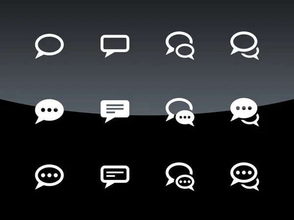 Icônes bulle de parole sur fond noir . — Image vectorielle
