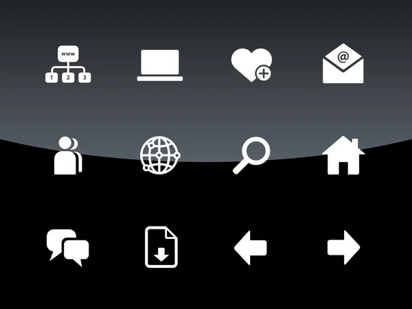 Iconos de red sobre fondo negro . — Vector de stock