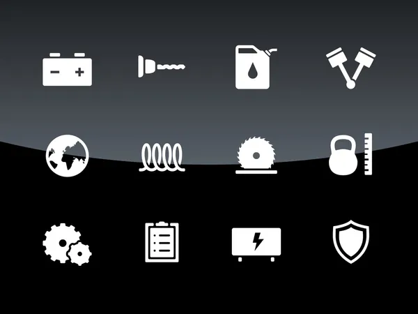 Tools icons on black background. — Stock Vector