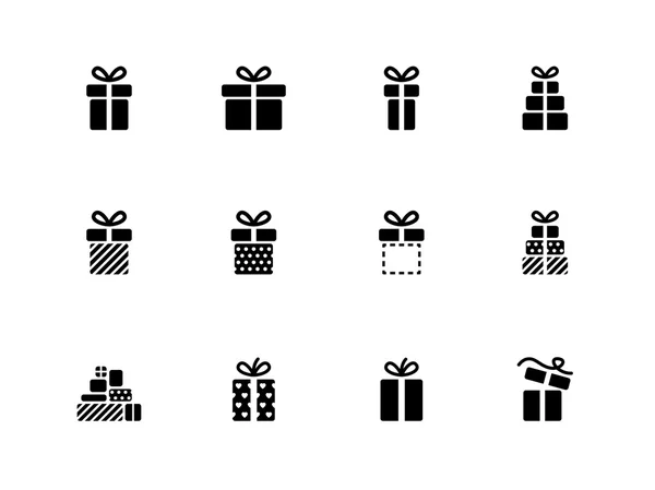 Geschenk box pictogrammen op witte achtergrond. — Stockvector