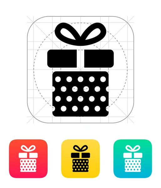 Gift box with dots icon. — Stock Vector