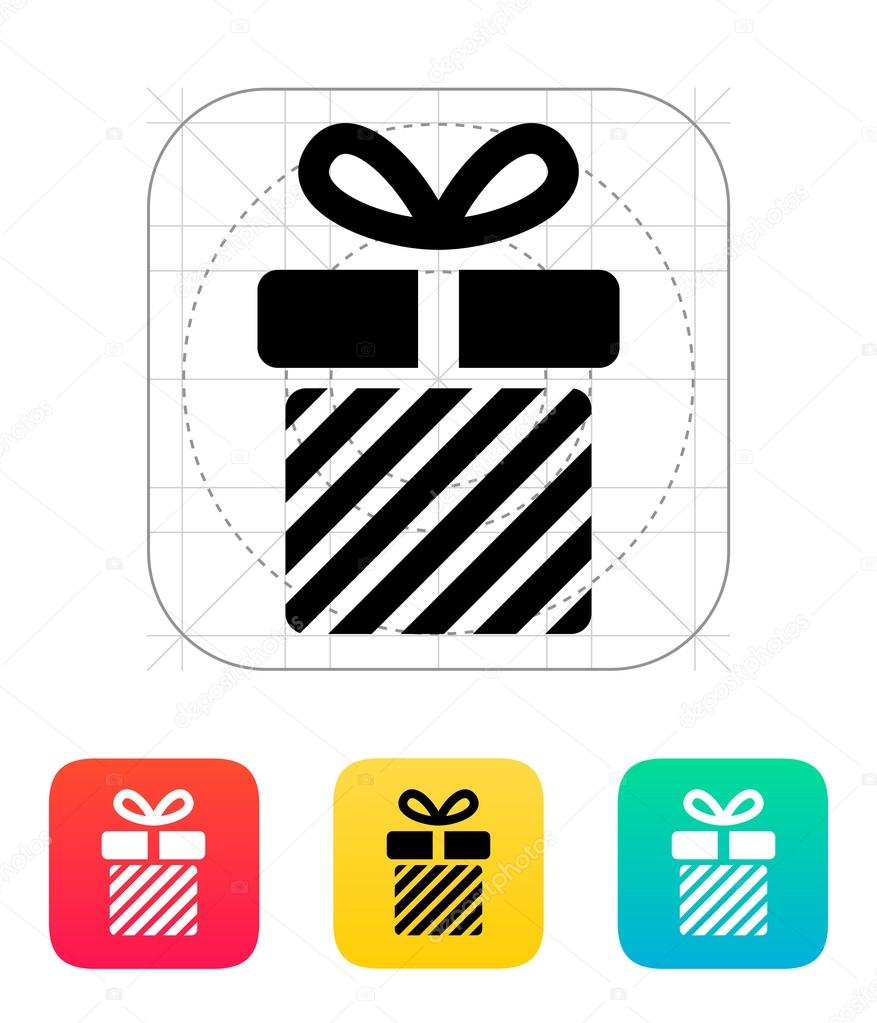 Striped gift box icon.