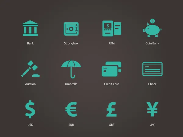 Банковские иконы. — стоковый вектор