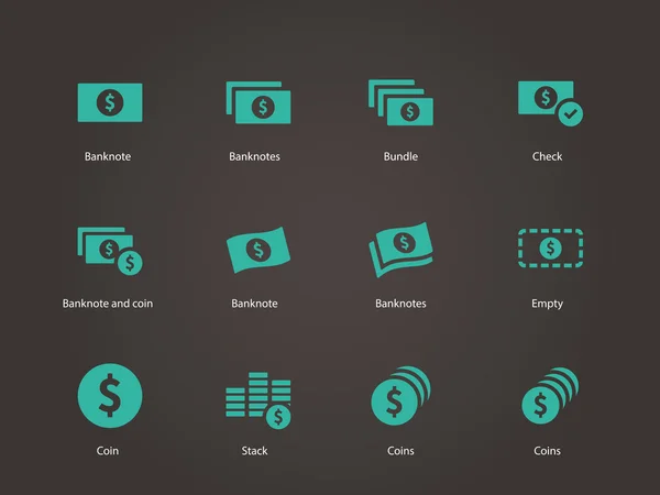 Icônes de billets en dollars . — Image vectorielle