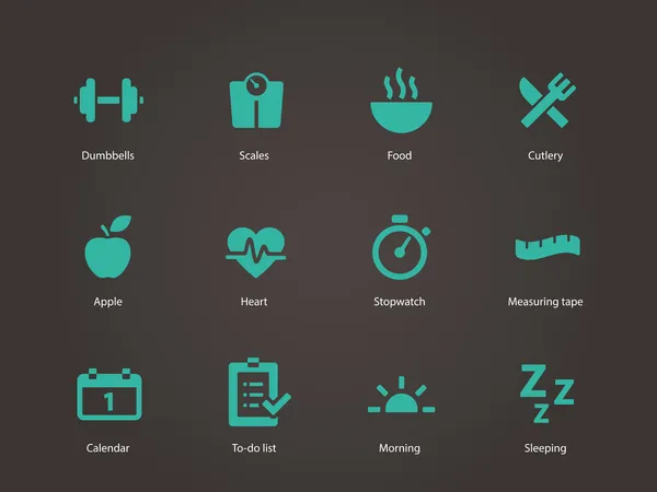 Iconos de fitness. — Vector de stock