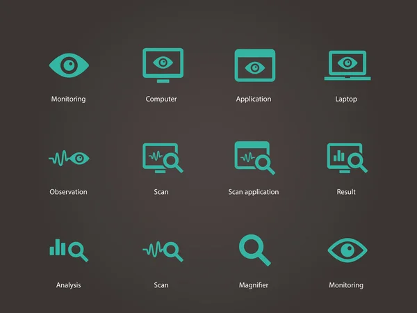 Monitoring icons. — Stock Vector