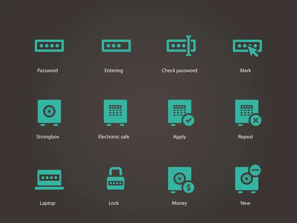 Ícones de senha . — Vetor de Stock