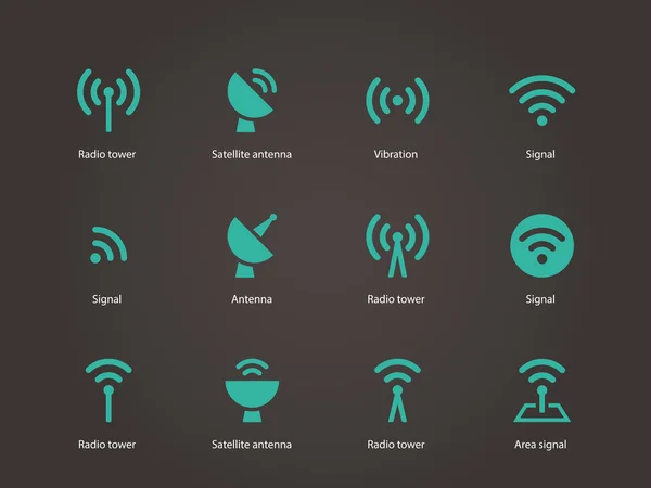 Ícones da torre de rádio . —  Vetores de Stock