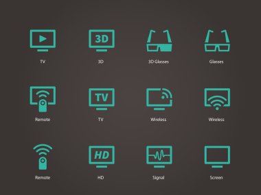 TV simgeler. vektör çizim.