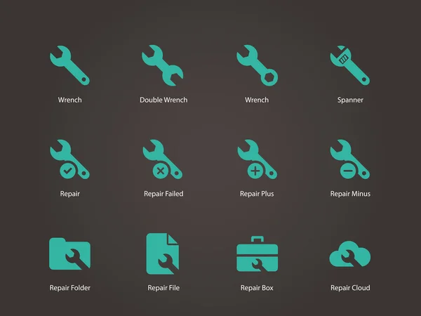 Reparar iconos de llave inglesa . — Archivo Imágenes Vectoriales