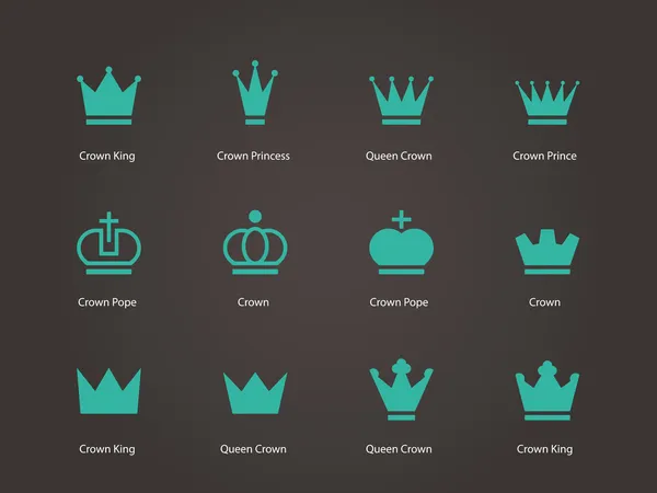 Crown icons. Vector illustration. — Stock Vector