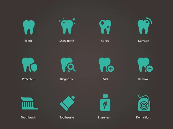 Ícones dos dentes . — Vetor de Stock