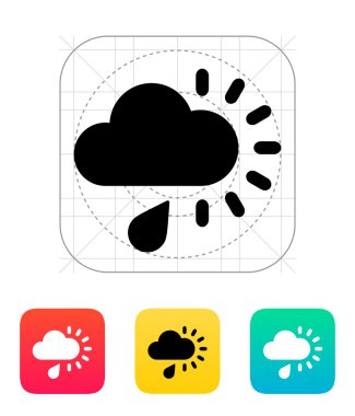 yağmur weather simge ile bulutlu.