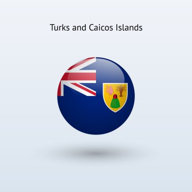 Turks ve caicos Adaları bayrağı yuvarlak.