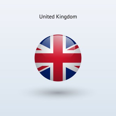 İngiltere bayrak yuvarlak. vektör çizim.