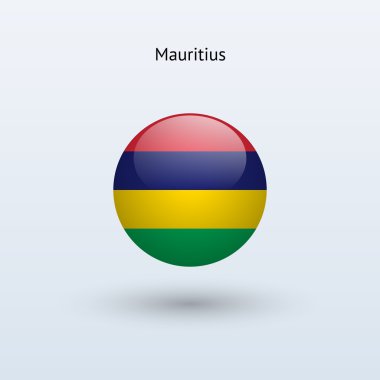 Mauritius bayrak yuvarlak. vektör çizim.