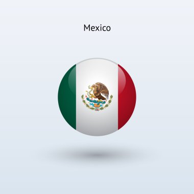 Mexico round flag. Vector illustration.