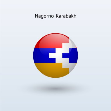 Ermeni bayrağı yuvarlak. vektör çizim.