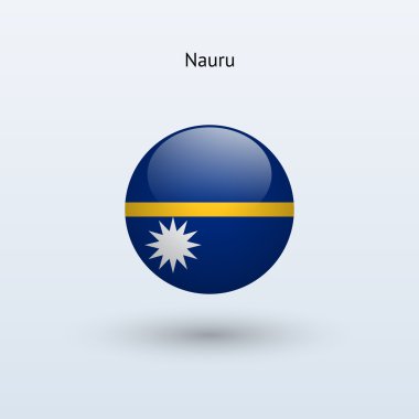 Nauru bayrak yuvarlak. vektör çizim.