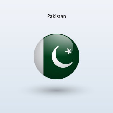 Pakistan bayrağı yuvarlak. vektör çizim.
