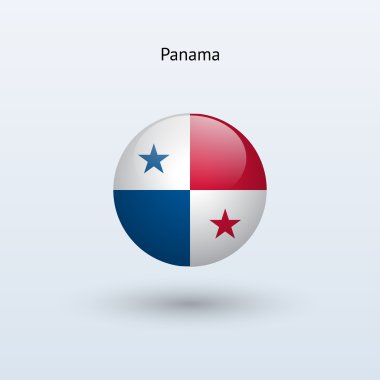 Panama bayrak yuvarlak. vektör çizim.